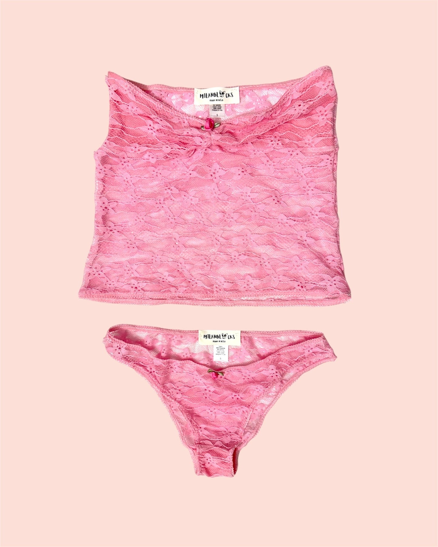 Pink Lace lingerie set sample-0