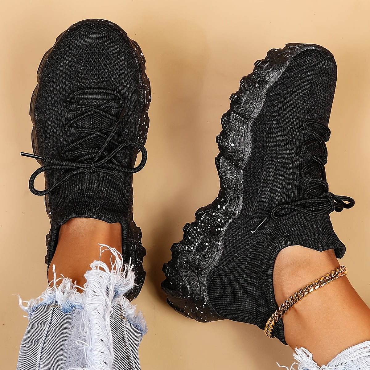 Women'S Casual Sports Sneakers, Striped Low Top Slip-On Shoes with Round Toe, Non-Slip Rubber Sole, Fabric Upper & Inner, All-Season Spring Footwear