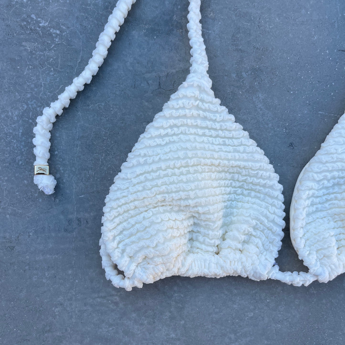 Pearl Textured Triangle Bikini Top-1
