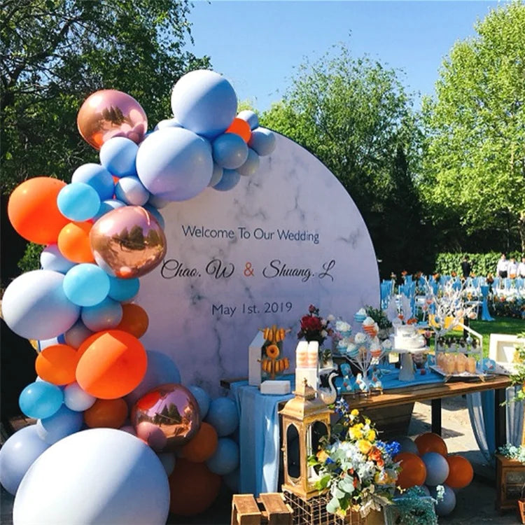 T04201 Latex Garland Baby Shower Party Happy Birthday Wedding Arch Kit Stand Balloon Set Metallic Foil Balloon Decoration