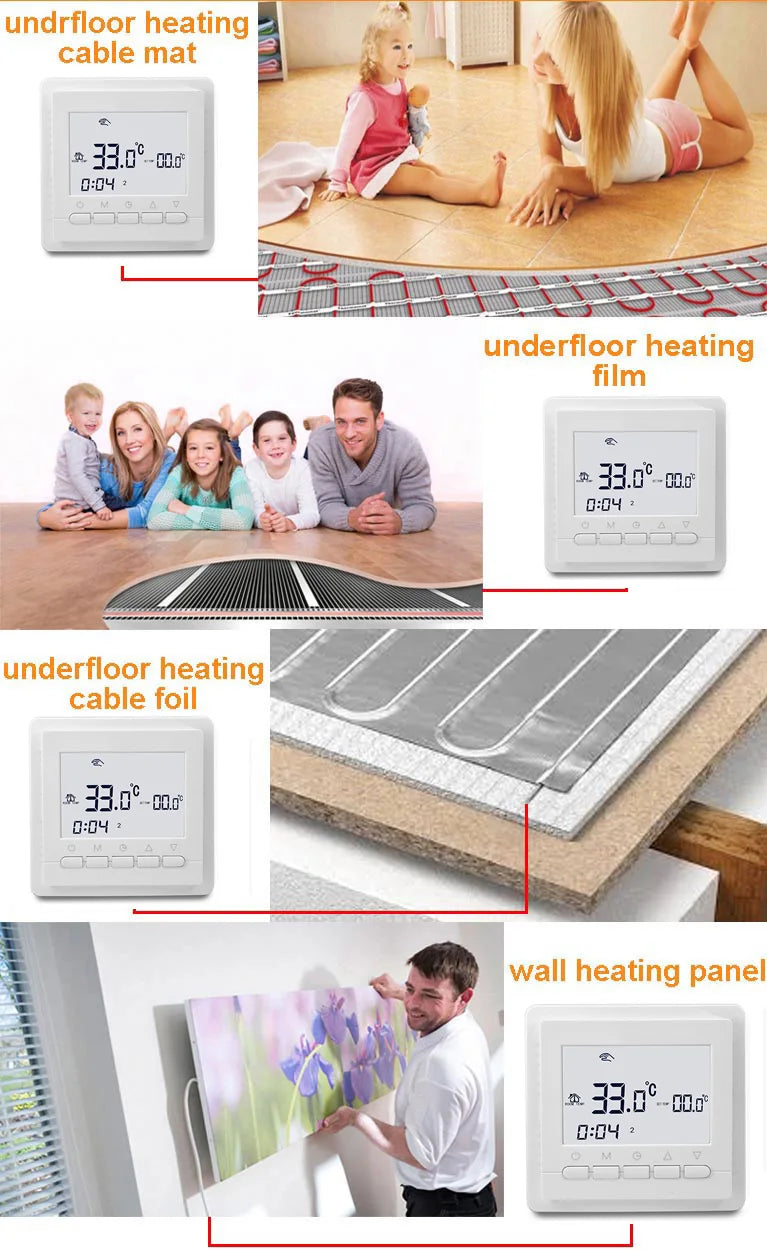 Hot Selling Tuya Smart Thermostat Button Control Underfloor Home Heating Thermostat Weekly Programmable Customization