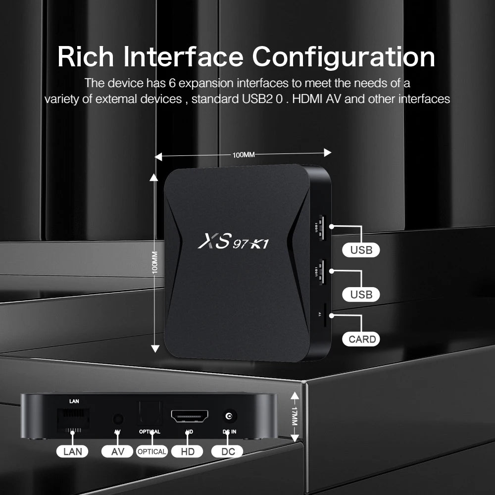 High Quality Motherboard Android 10.0 Tv Box XS97 K1 ARM Cor-tex A53 2GB 16GB 5G Dual Wifi Best Best Price