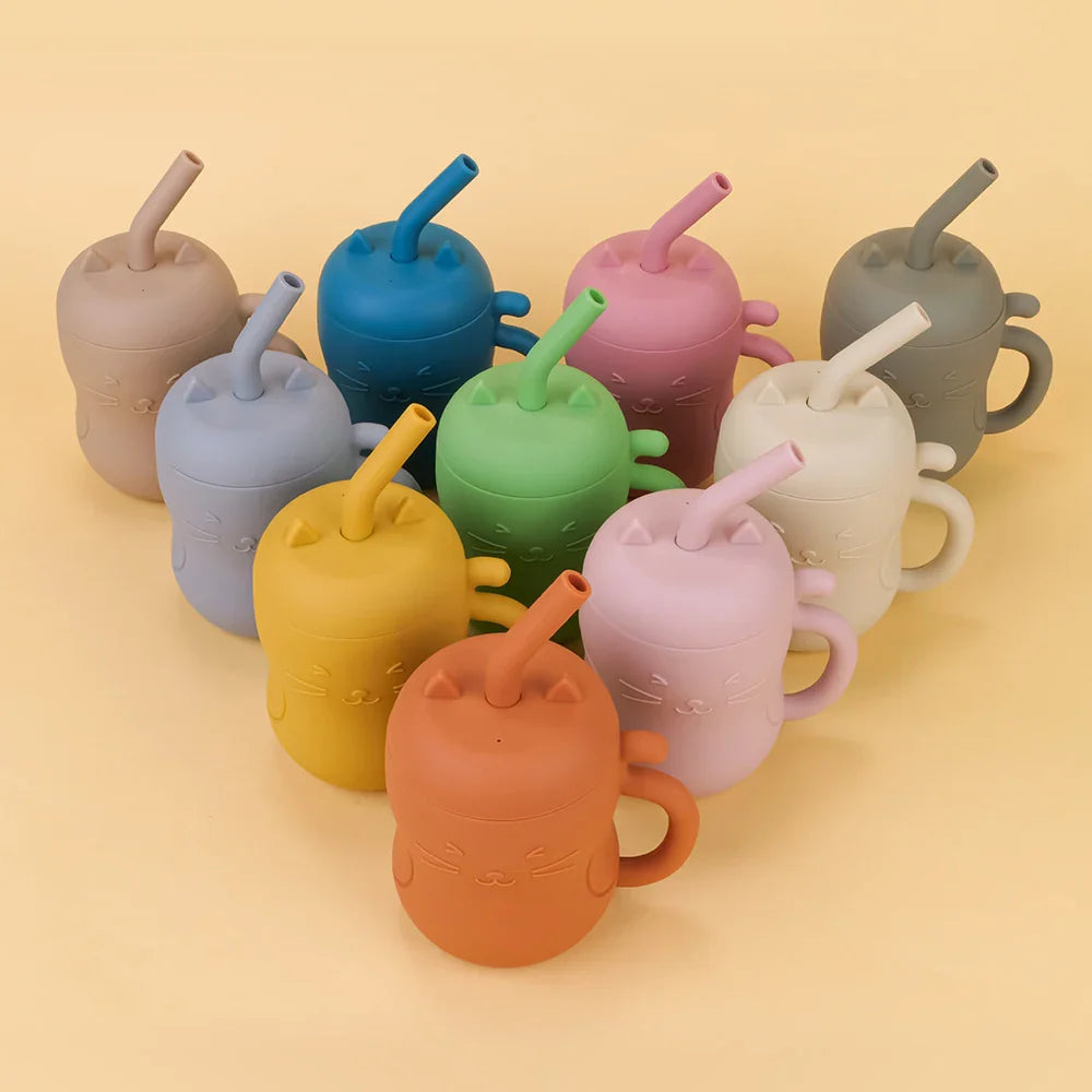 Silicone Straw Water Bottle for children multivariant-2
