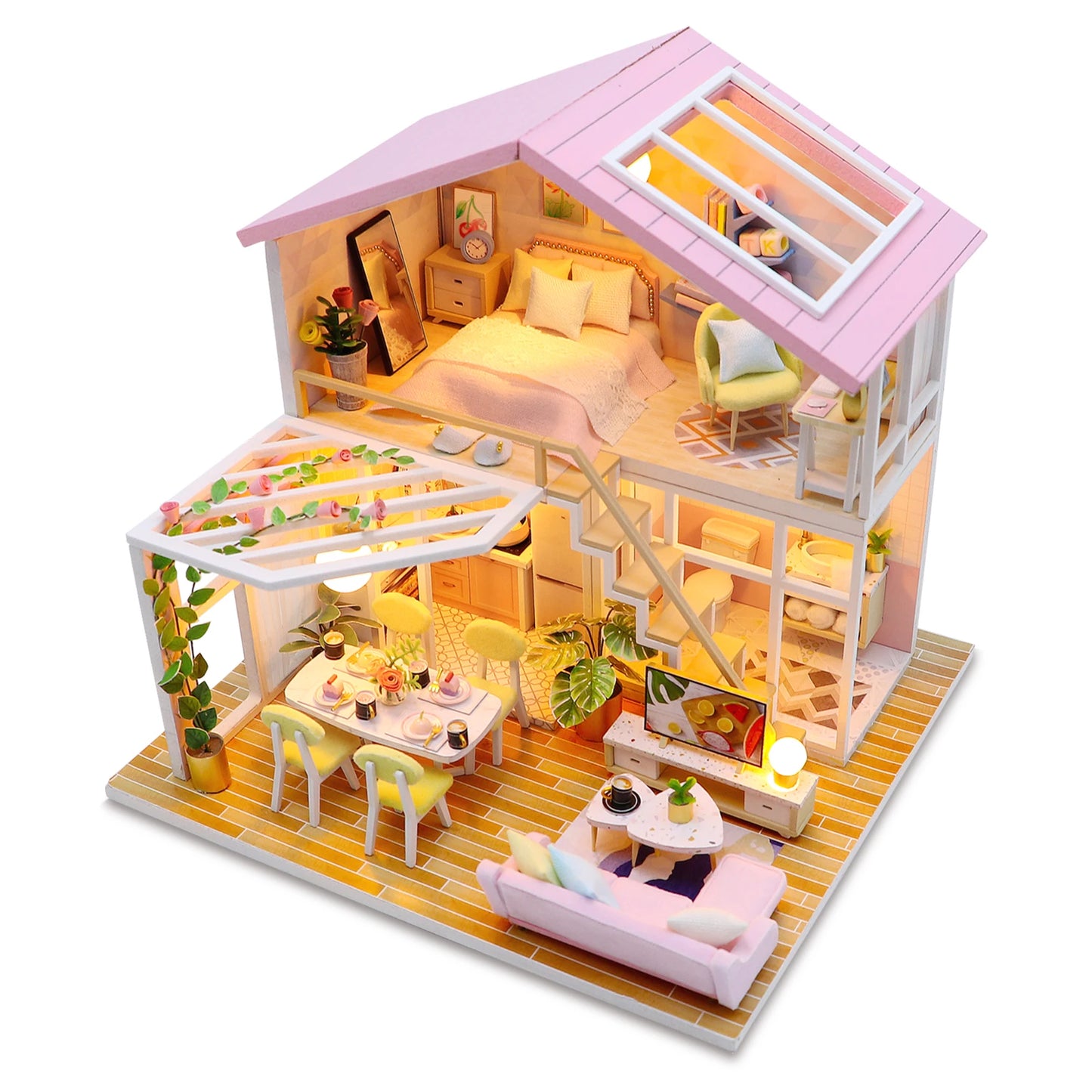DIY Miniature Dollhouse Kit Creative Firm Wood Handmade Crafts Romantic Artwork Decorative Home Desktop Ornaments Kids Gifts