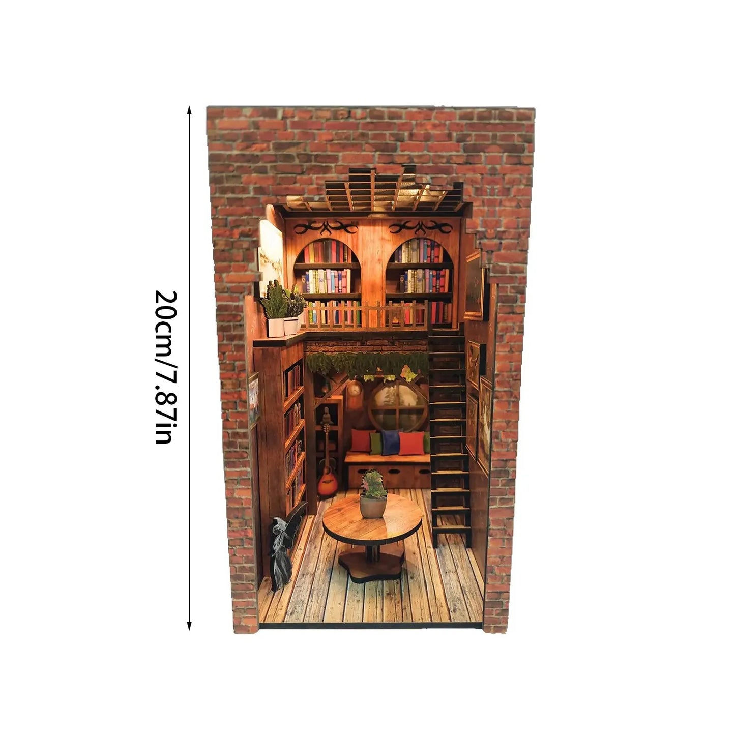 Home decoration DIY assembly bar & cafe, library, pharmacy house model wooden crafts and ornaments micro landscaping set gift