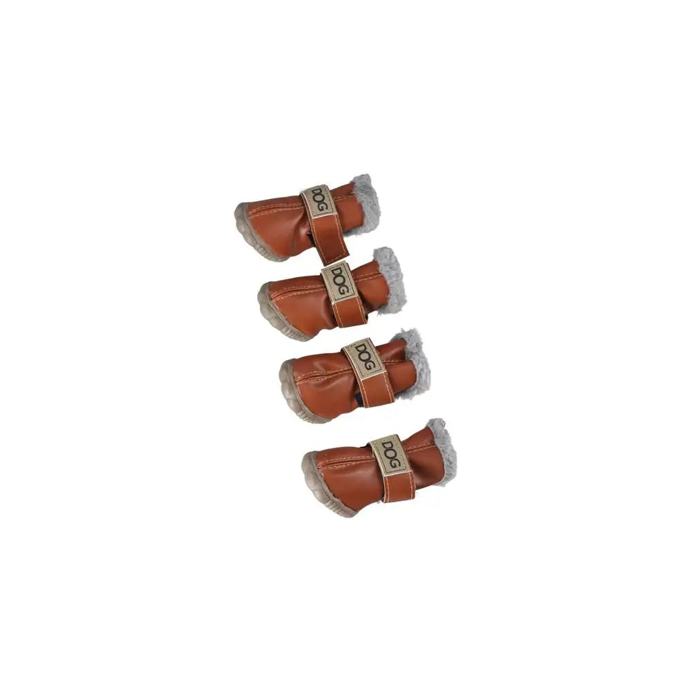 Fashion Warm Pet Snow Boots Soft Waterproof Winter Pet Dog Shoes Non Slip Plush/PU for 4Pcs/Set Winter