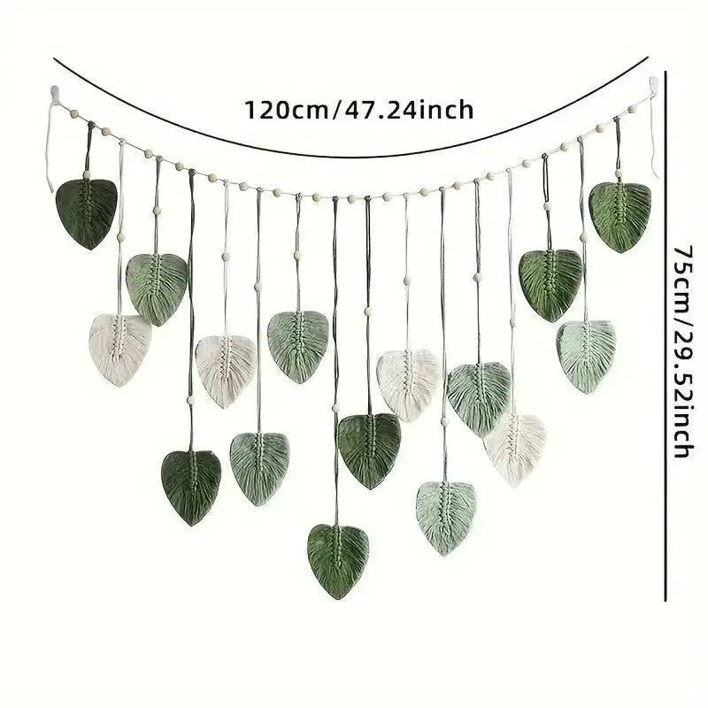 Bohemian Style Home Decor, Hemp Rope Tapestry, Hemp Rope Wallpaper, Feather Curtain, Wall Decoration, Suitable for Living Room