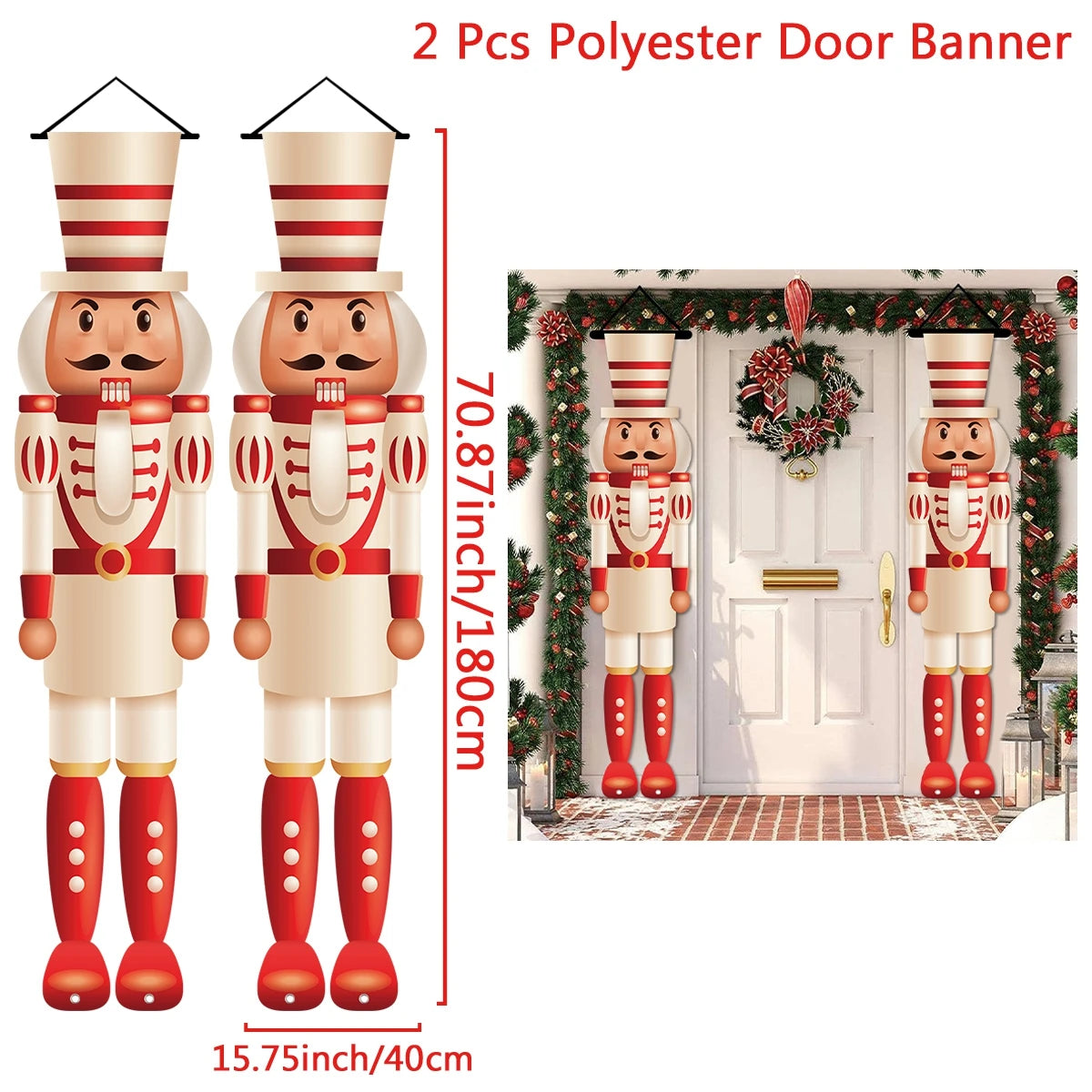 Christmas Door Couplet Merry Christmas Decorations for Home 2025 Navidad Natal Xmas Ornament Porch Fireplace Banner New Year