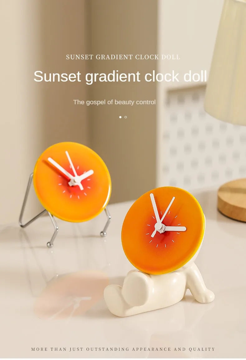 Home Clock Doll Living Room Desktop Clock Calendar Decorative Decoration Light Luxury Simple and Creative Home Decoration