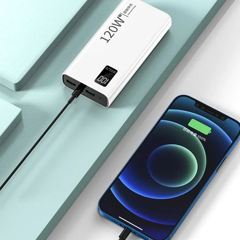 120W Super Fast Charging 50000 mAh Power Bank 100% sufficient capacity for mobile power supply for various mobile phones