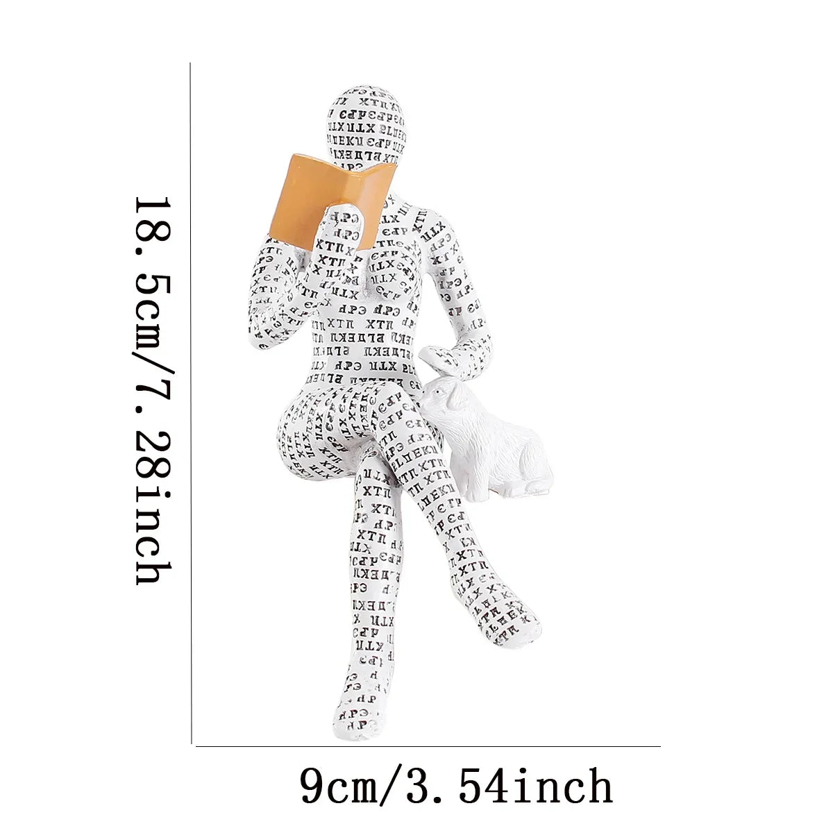 Home desk top bookshelf decoration reading woman resin crafts small ornaments