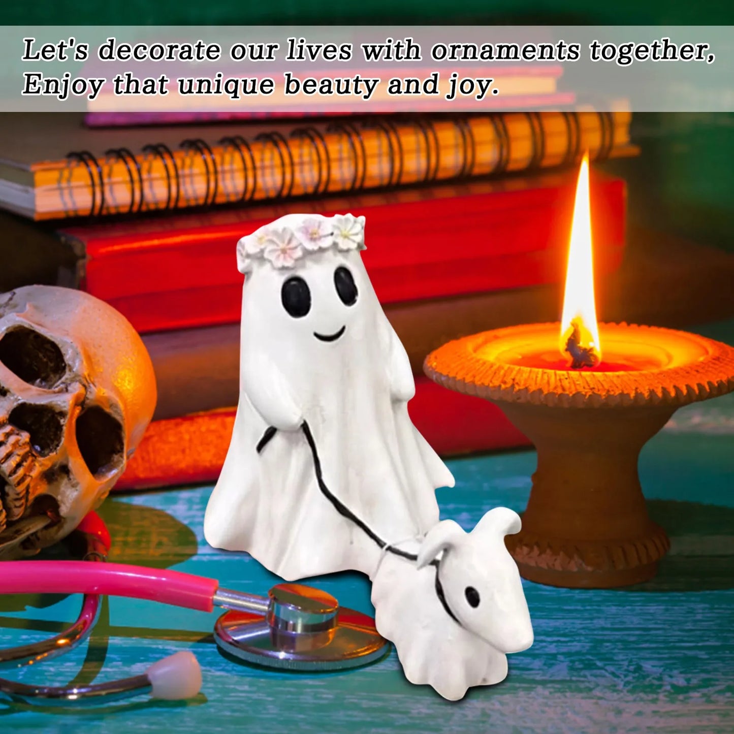 2024 Fashion Halloween Decoration Creative Dog Walking Ornaments Halloween Creative Desk Decoration