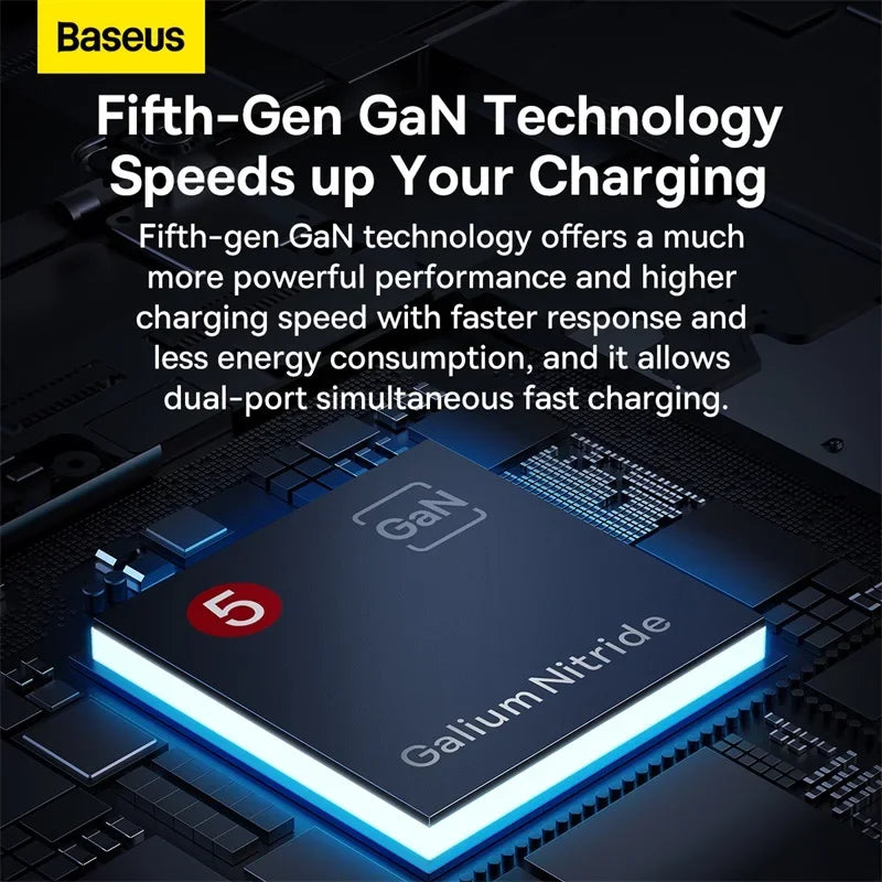 Baseus 65W GaN5 Charger Quick Charge QC 3.0 4.0 USB Type C Charger Portable Travel Charger Fast Charging For Laptop iPhone 14 13