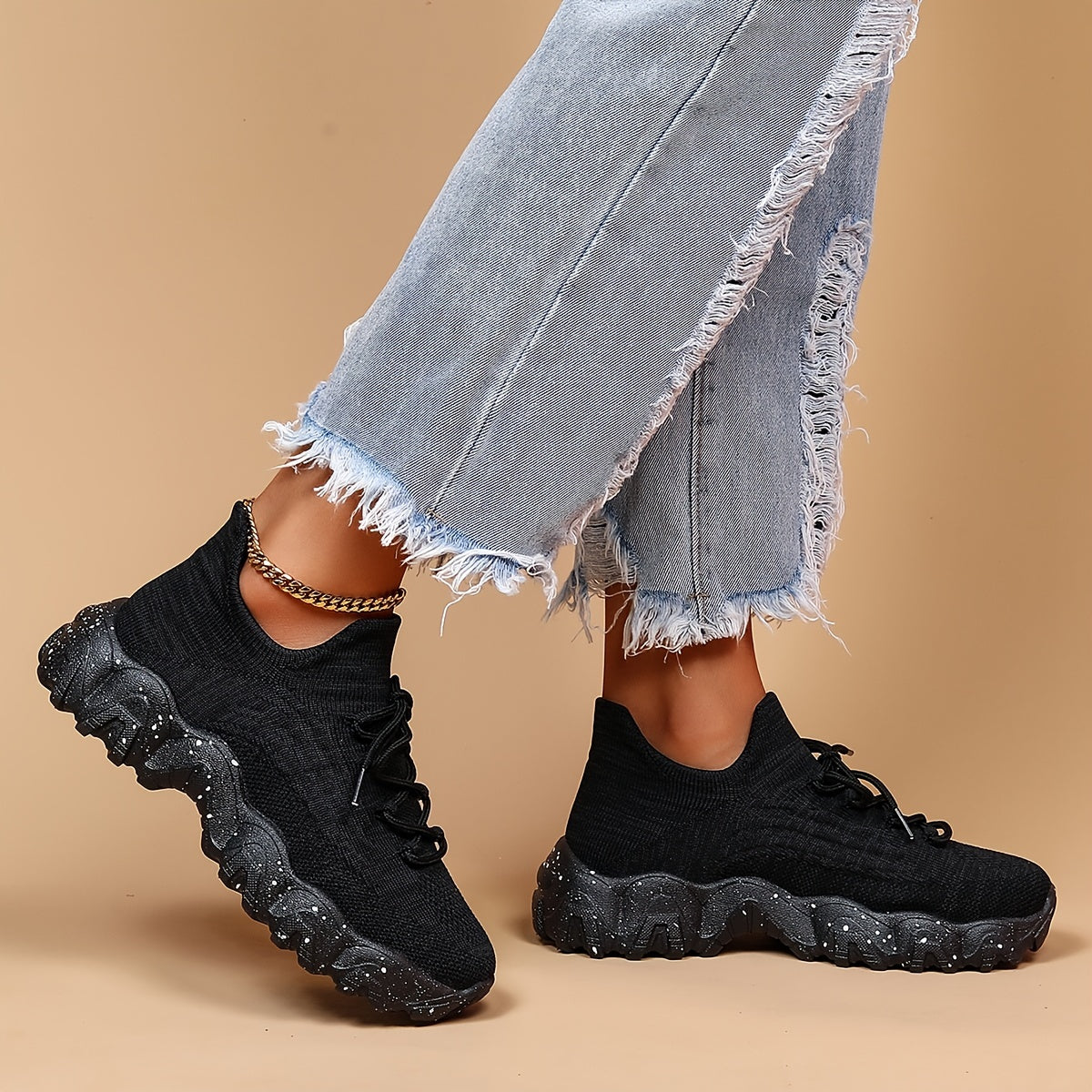 Women'S Casual Sports Sneakers, Striped Low Top Slip-On Shoes with Round Toe, Non-Slip Rubber Sole, Fabric Upper & Inner, All-Season Spring Footwear