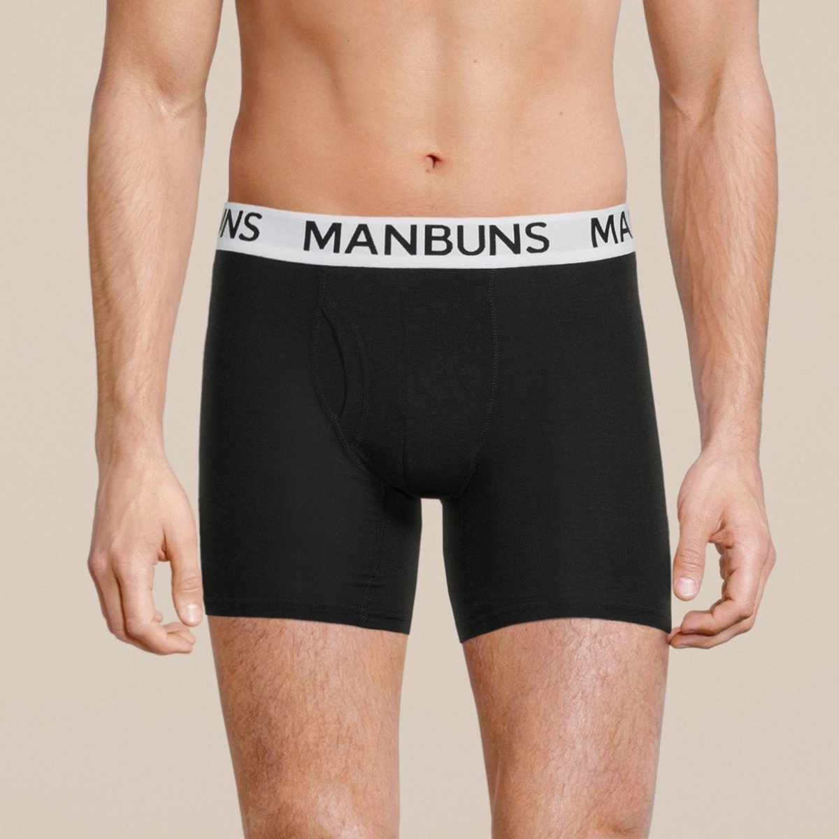 Men's Classic Black Boxer Brief Underwear with Pouch-0