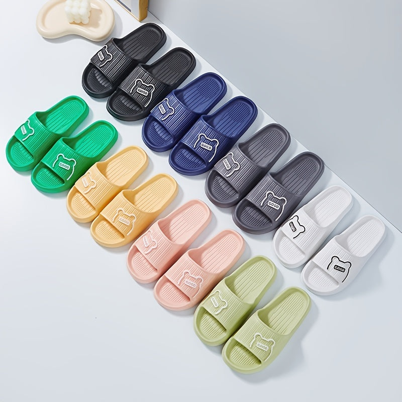 Stylish Striped Women’s Slippers - Open Toe, Comfortable & Non-Slip Indoor Shoes for All Seasons