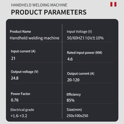 Handheld Arc Welder - 110V Semi-Automatic, Digital Intelligent Current Control, Fits 2.5mm Electrodes, US Plug