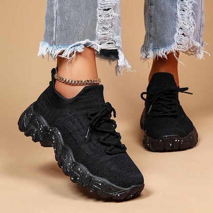Women'S Casual Sports Sneakers, Striped Low Top Slip-On Shoes with Round Toe, Non-Slip Rubber Sole, Fabric Upper & Inner, All-Season Spring Footwear