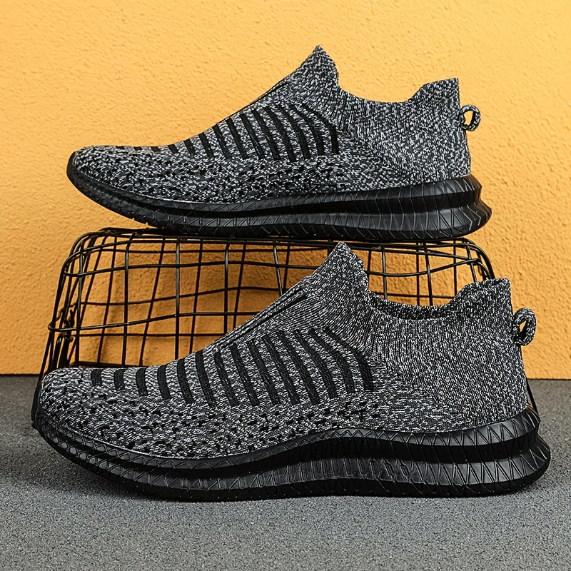 Lightweight Breathable Running Shoes] Men's Slip On Breathable Lightweight Running Shoes, Outdoor Casual Walking Shoes Men's Sneakers
