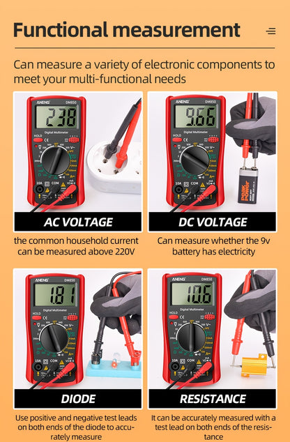 ANENG DM850 Automatic Professional Digital Multimeter 1999 Counts Auto AC/DC Votage Tester Ohm Current Ammeter Detector Tool Without battery