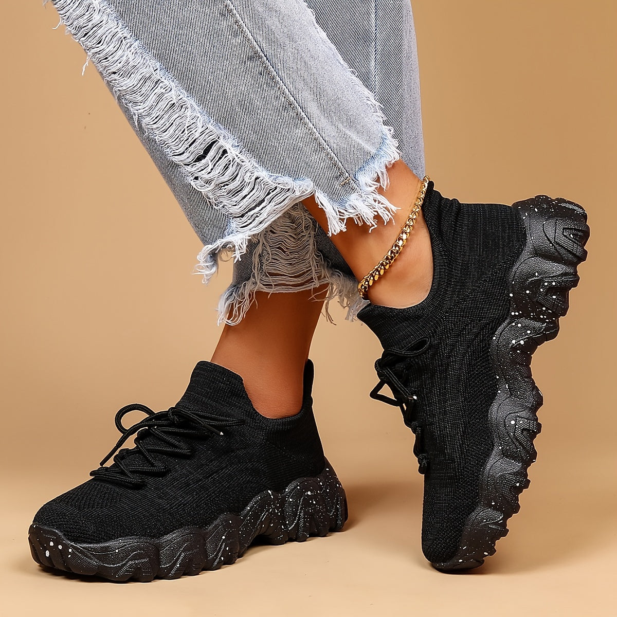 Women'S Casual Sports Sneakers, Striped Low Top Slip-On Shoes with Round Toe, Non-Slip Rubber Sole, Fabric Upper & Inner, All-Season Spring Footwear