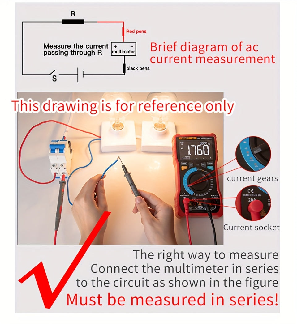 ANENG DM850 Automatic Professional Digital Multimeter 1999 Counts Auto AC/DC Votage Tester Ohm Current Ammeter Detector Tool Without battery
