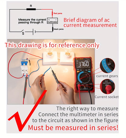ANENG DM850 Automatic Professional Digital Multimeter 1999 Counts Auto AC/DC Votage Tester Ohm Current Ammeter Detector Tool Without battery