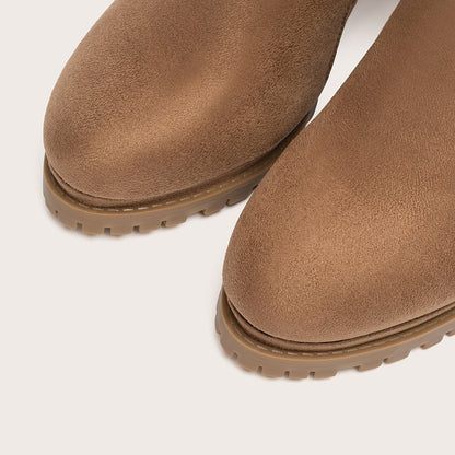 Stylish Pointed Toe Ankle Boots - Chunky Heeled, Platform, Side Zipper, Tound Toe, Comfortable Women's Footwear for Everyday Wear