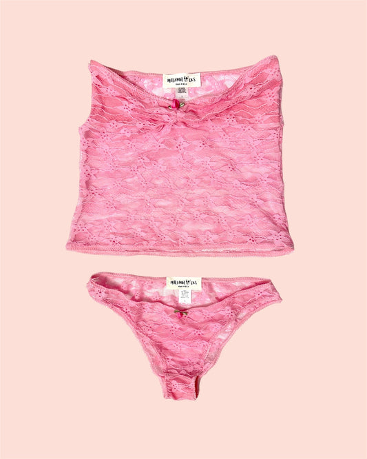 Pink Lace lingerie set sample-0