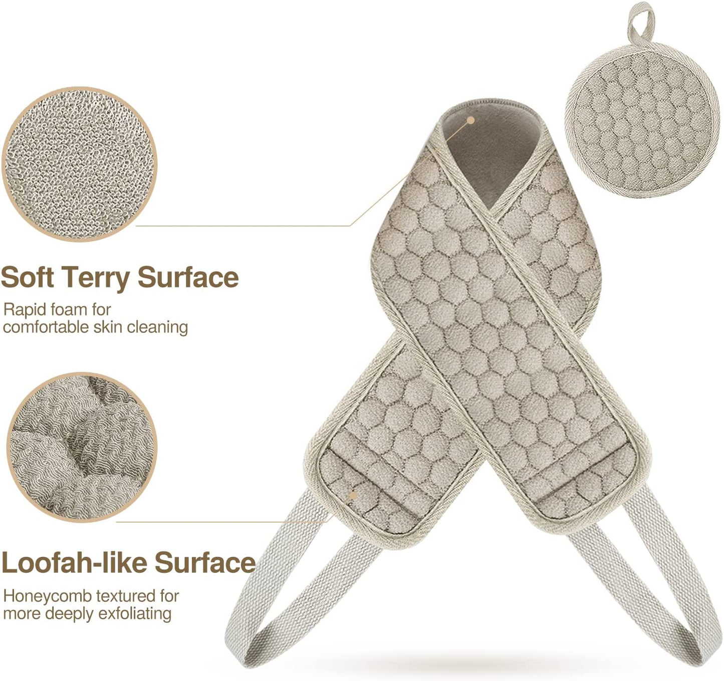 Deep Cleansing Back Scrubber for Men and Women - Exfoliates and Relaxes Your Body in the Shower or Bath