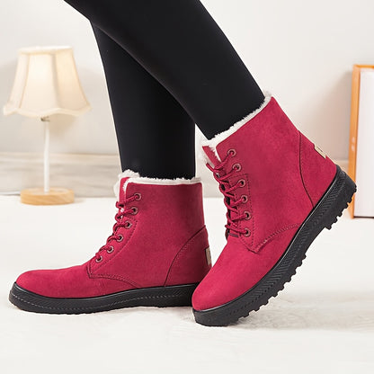[Winter Snow Boots] Slip-Resistant & Plush Lined Women's Winter Snow Boots | PU Sole, Lace-Up Closure, Cushioned Insole - Cold Weather Boots for Everyday & Formal Outfits - Extended Sizes up to US Women's 44 (EU 43) - Black B