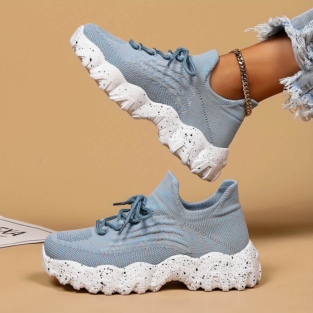 Women'S Casual Sports Sneakers, Striped Low Top Slip-On Shoes with Round Toe, Non-Slip Rubber Sole, Fabric Upper & Inner, All-Season Spring Footwear