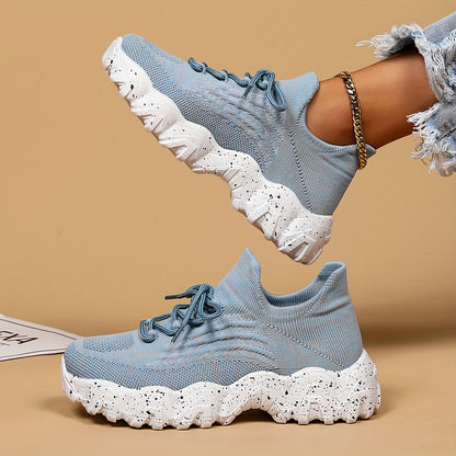 Women'S Casual Sports Sneakers, Striped Low Top Slip-On Shoes with Round Toe, Non-Slip Rubber Sole, Fabric Upper & Inner, All-Season Spring Footwear