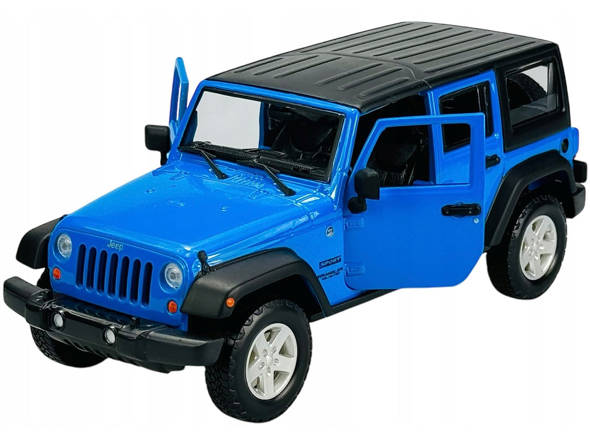 2015 Jeep Wrangler Unlimited Blue with Black Top "SE Trucks" Series 1/24 Diecast Model Car by Maisto-2