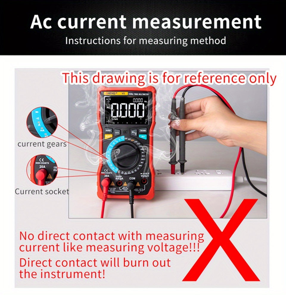 ANENG DM850 Automatic Professional Digital Multimeter 1999 Counts Auto AC/DC Votage Tester Ohm Current Ammeter Detector Tool Without battery