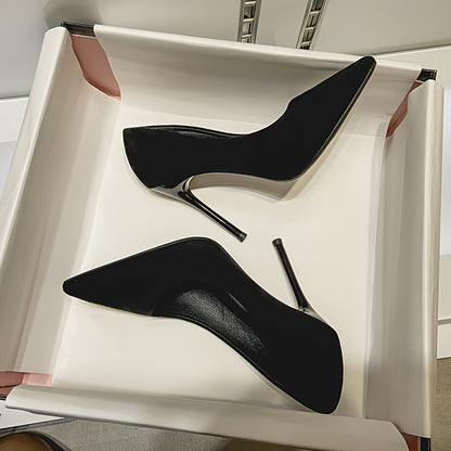 VIPMRSKING Women'S Stiletto Heels | Pointed Toe | Ultra-High Comfort Work Shoes | Soft Sole | Durable TPU Outsole | Flannel Upper | All-Season Elegance | Black, Work Shoes, High Heel Shoe