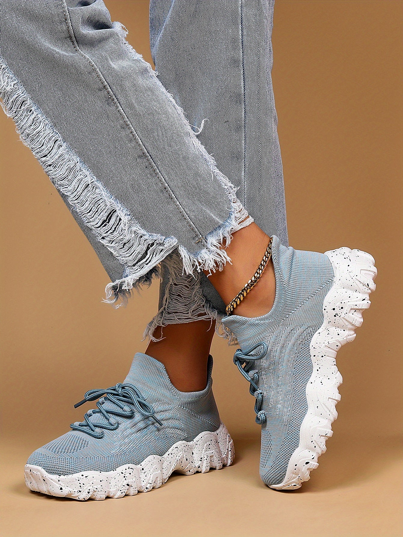 Women'S Casual Sports Sneakers, Striped Low Top Slip-On Shoes with Round Toe, Non-Slip Rubber Sole, Fabric Upper & Inner, All-Season Spring Footwear