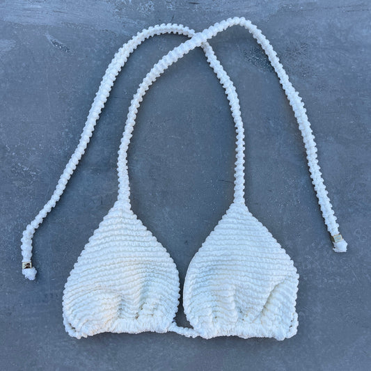 Pearl Textured Triangle Bikini Top-0