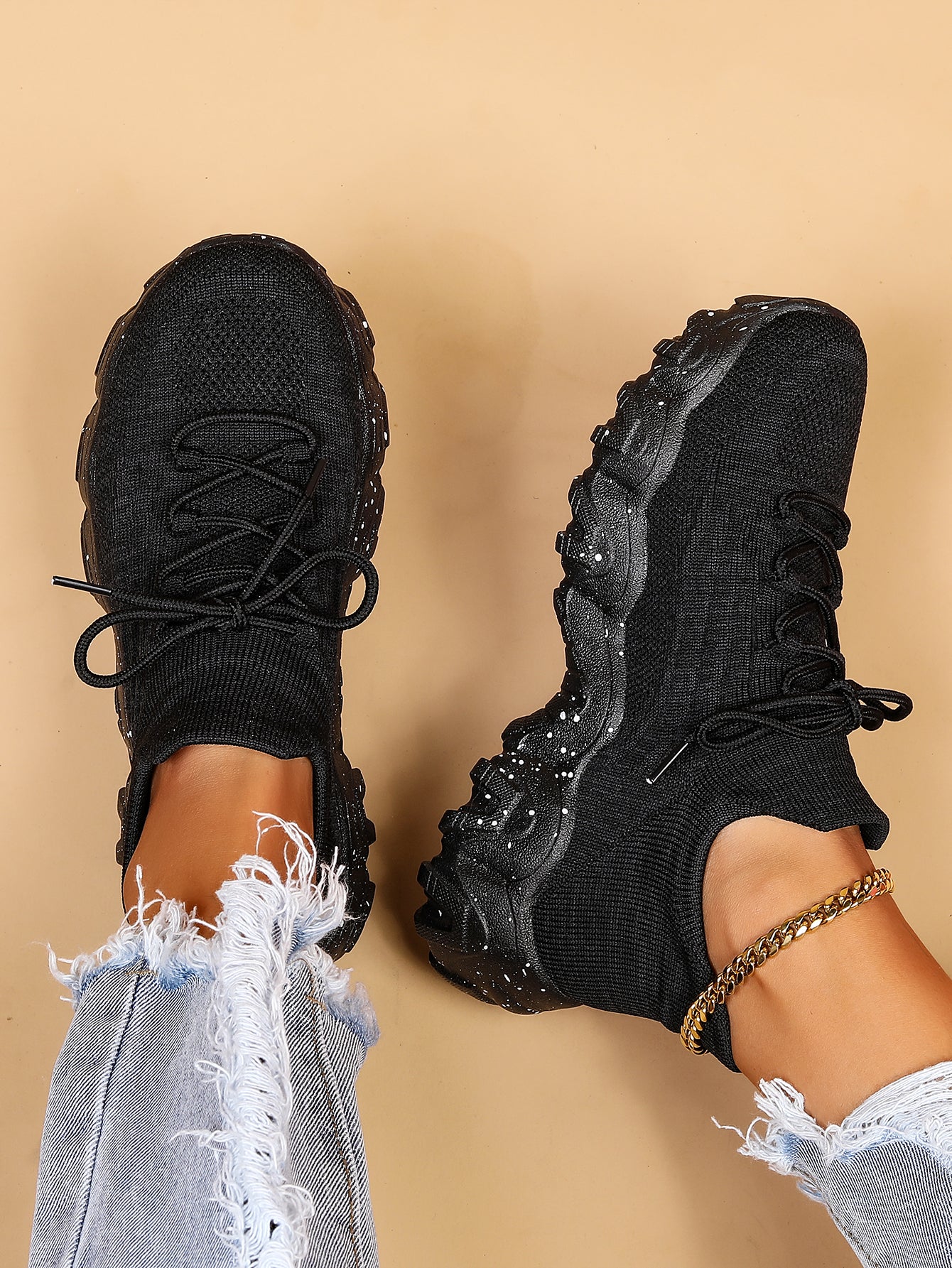 Women'S Casual Sports Sneakers, Striped Low Top Slip-On Shoes with Round Toe, Non-Slip Rubber Sole, Fabric Upper & Inner, All-Season Spring Footwear