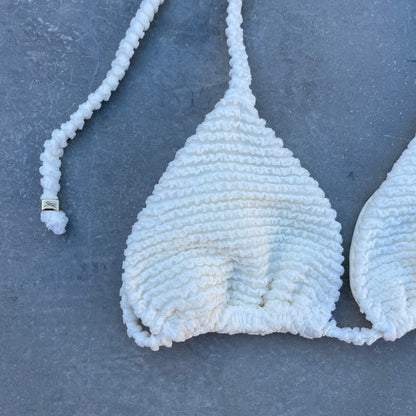 Pearl Textured Triangle Bikini Top-1