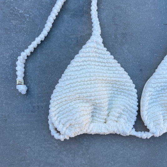 Pearl Textured Triangle Bikini Top-1