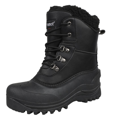 [Popular Choice] Riemot Men's High Quality Snow Boots - Durable, Non-Slip Traction Sole for Hiking, Trekking & Gardening - Warm Fleece Lined Ankle Support, Lace-Up Closure- Versatile All-Season Outdoor Footwear