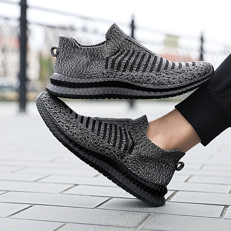Lightweight Breathable Running Shoes] Men's Slip On Breathable Lightweight Running Shoes, Outdoor Casual Walking Shoes Men's Sneakers
