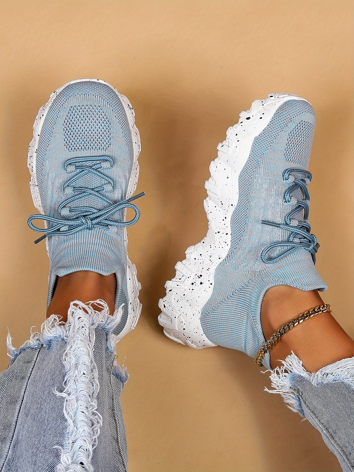 Women'S Casual Sports Sneakers, Striped Low Top Slip-On Shoes with Round Toe, Non-Slip Rubber Sole, Fabric Upper & Inner, All-Season Spring Footwear