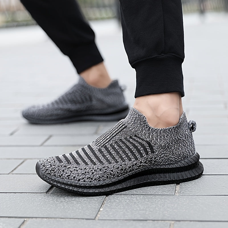 Lightweight Breathable Running Shoes] Men's Slip On Breathable Lightweight Running Shoes, Outdoor Casual Walking Shoes Men's Sneakers