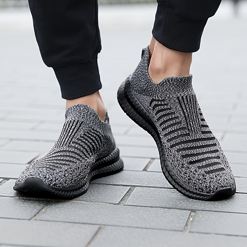 Lightweight Breathable Running Shoes] Men's Slip On Breathable Lightweight Running Shoes, Outdoor Casual Walking Shoes Men's Sneakers