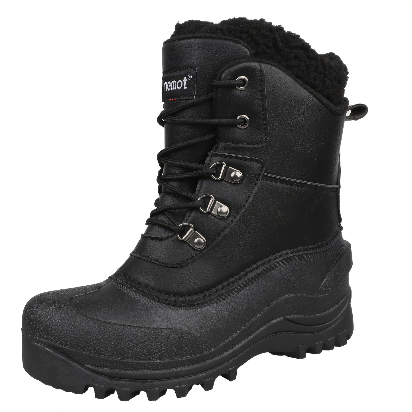 [Popular Choice] Riemot Men's High Quality Snow Boots - Durable, Non-Slip Traction Sole for Hiking, Trekking & Gardening - Warm Fleece Lined Ankle Support, Lace-Up Closure- Versatile All-Season Outdoor Footwear