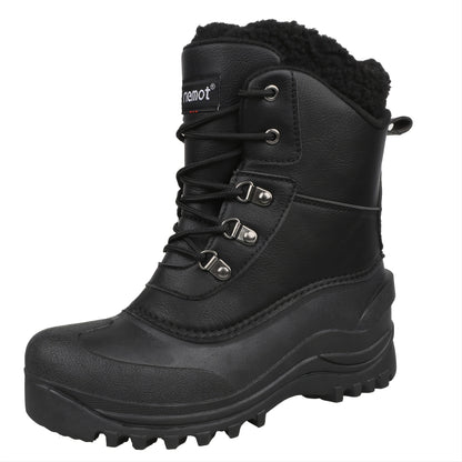 [Popular Choice] Riemot Men's High Quality Snow Boots - Durable, Non-Slip Traction Sole for Hiking, Trekking & Gardening - Warm Fleece Lined Ankle Support, Lace-Up Closure- Versatile All-Season Outdoor Footwear