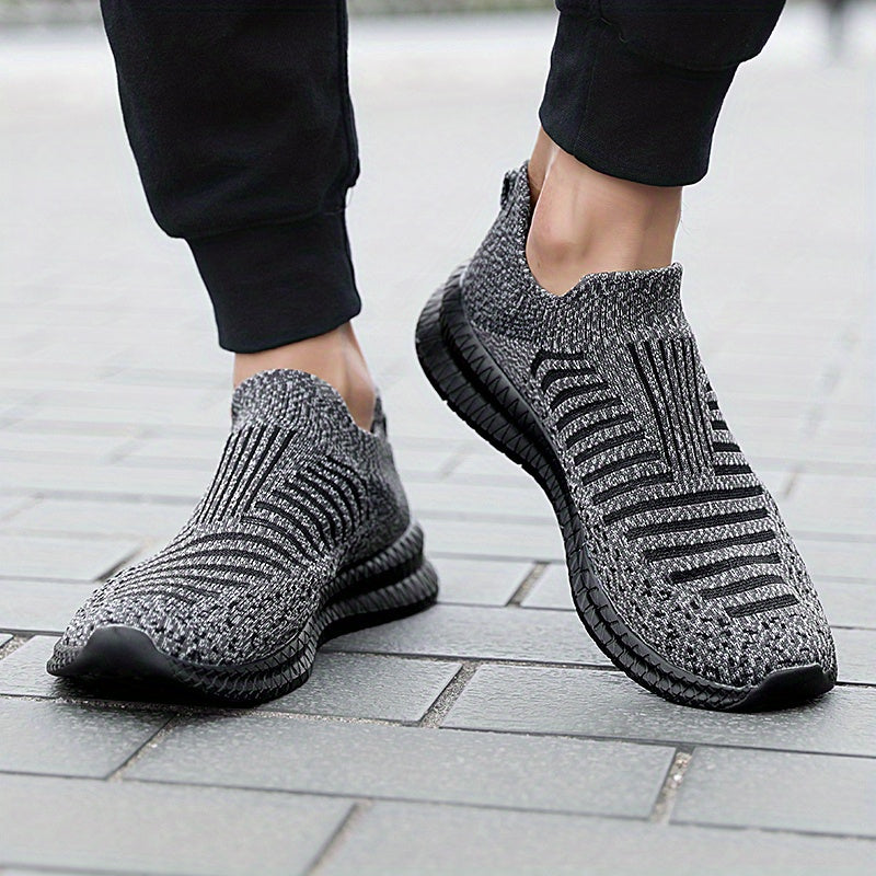 Lightweight Breathable Running Shoes] Men's Slip On Breathable Lightweight Running Shoes, Outdoor Casual Walking Shoes Men's Sneakers