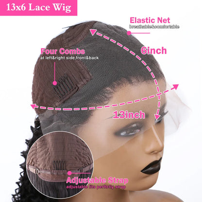 30 32 Inch Body Wave 13x6 HD Lace Frontal Wigs Human Hair Ready To Go Water Wave 13x4 Transparent Lace Front Wig For Women